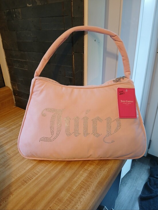 Juicy Couture Other - Juicy Couture NWT Pale Pink Velour Purse Like Throw Pillow